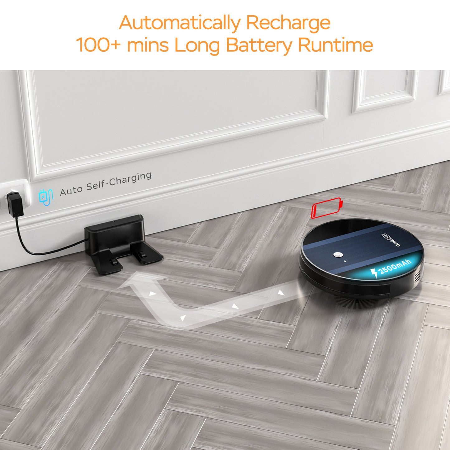 Geek Smart G6 Plus Robot Vacuum Cleaner Auto Charge with Wi-Fi & App Control