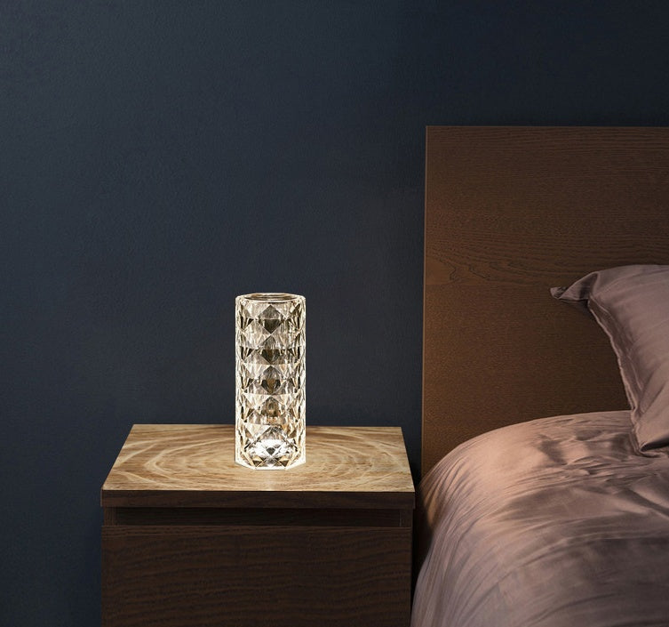 Touch Dimming Nordic Crystal Lamp | USB Diamond Night Light for Bedroom & Room Decor