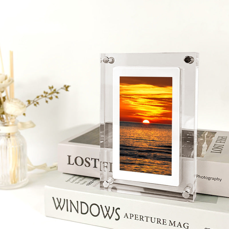 Acrylic Digital Photo Frame – Video Player with Battery & Type-C