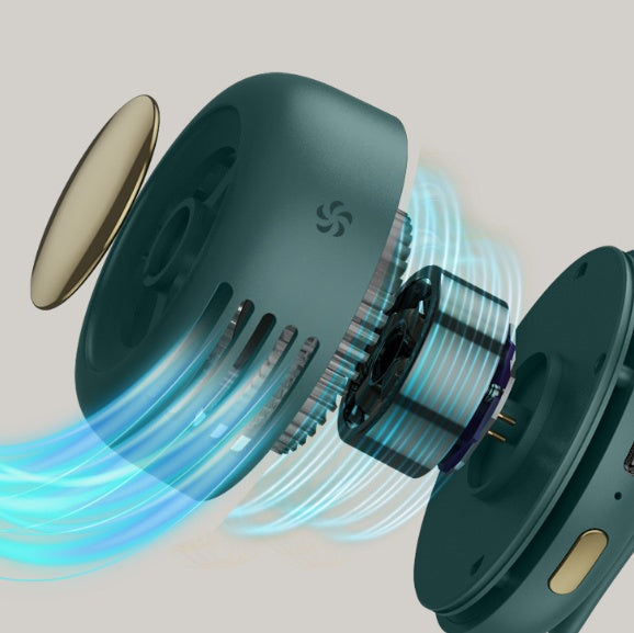 USB Rechargeable Mini Clip Waist & Neck Fan – 3-Speed Leafless Air Cooler