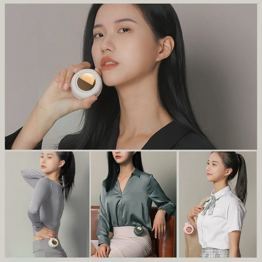 USB Rechargeable Mini Clip Waist & Neck Fan – 3-Speed Leafless Air Cooler