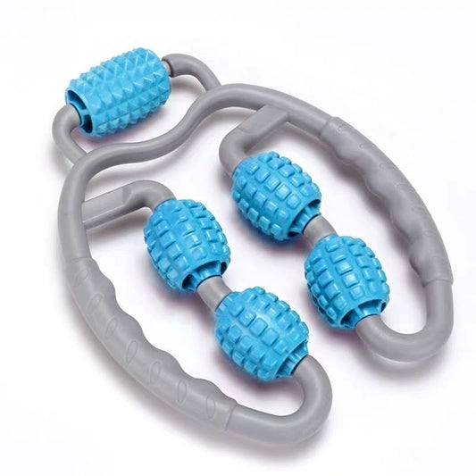 U Shape Trigger Point Massage Roller | Full Body Muscle Massager with 4 Wheels