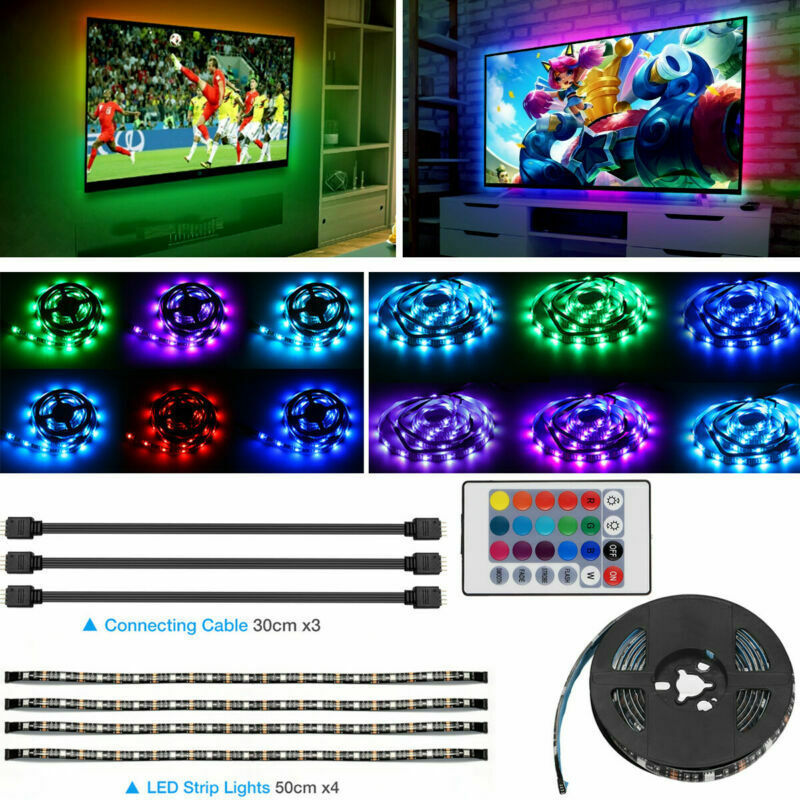 USB RGB LED Strip TV Backlight Kit with Remote (4x50CM)