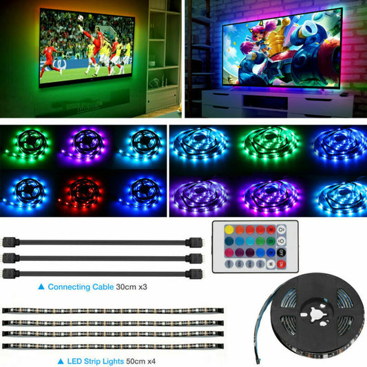 USB RGB LED Strip TV Backlight Kit with Remote (4x50CM)