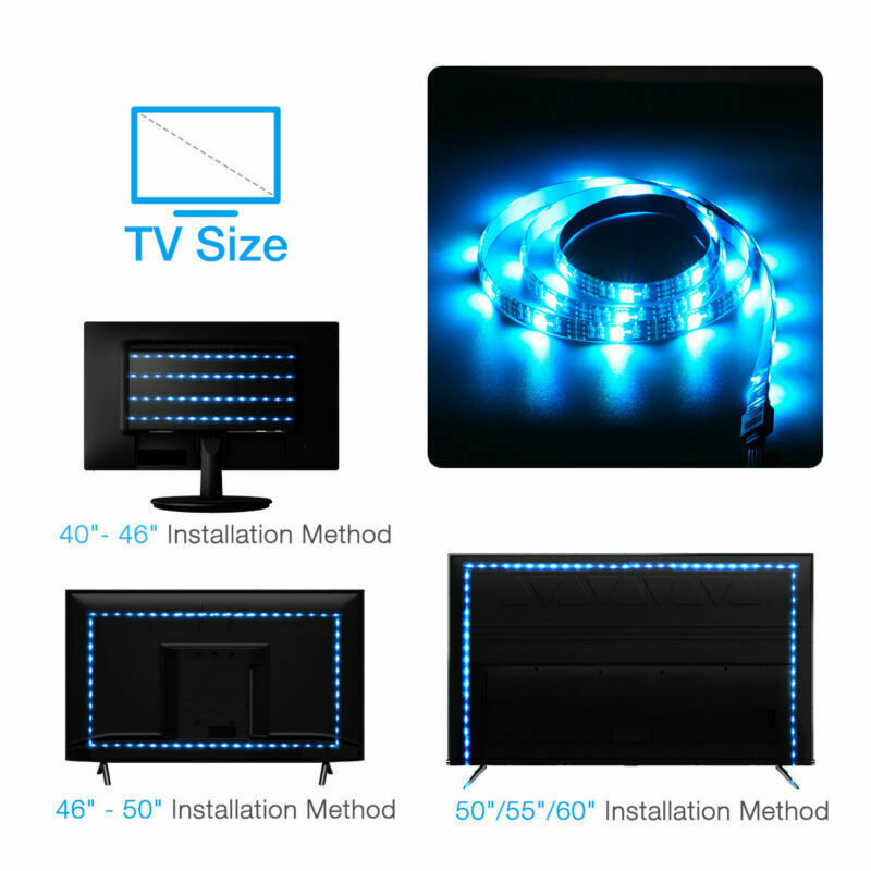 USB RGB LED Strip TV Backlight Kit with Remote (4x50CM)