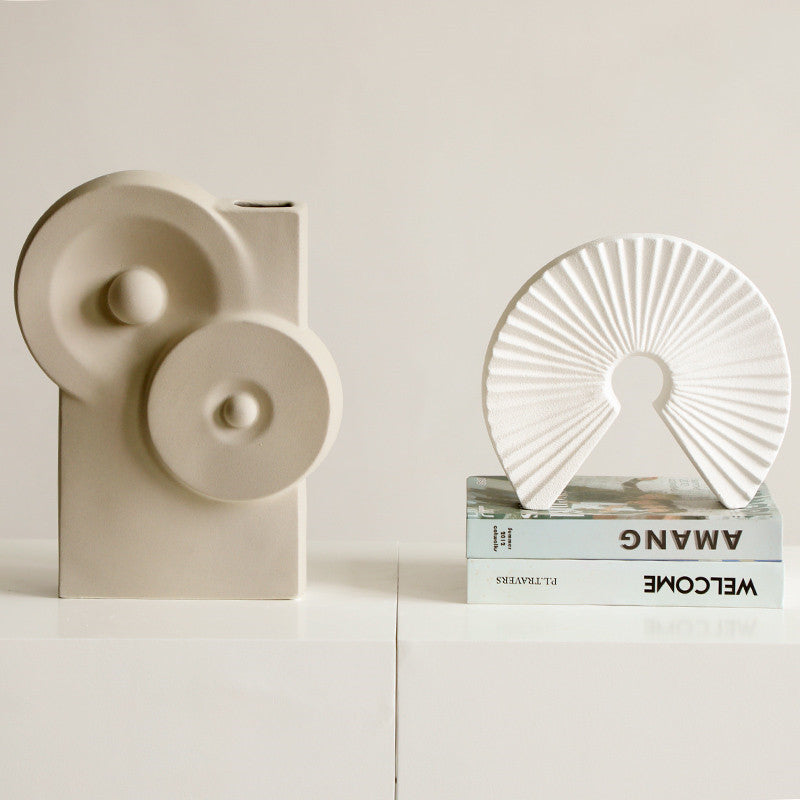 Ceramic Art Vase – Minimalist Soft Decoration for Living Room