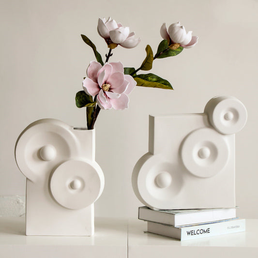 Ceramic Art Vase – Minimalist Soft Decoration for Living Room