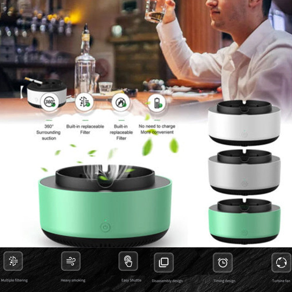 Automatic Smokeless Ashtray Rechargeable – Air Purifier for Home & Car