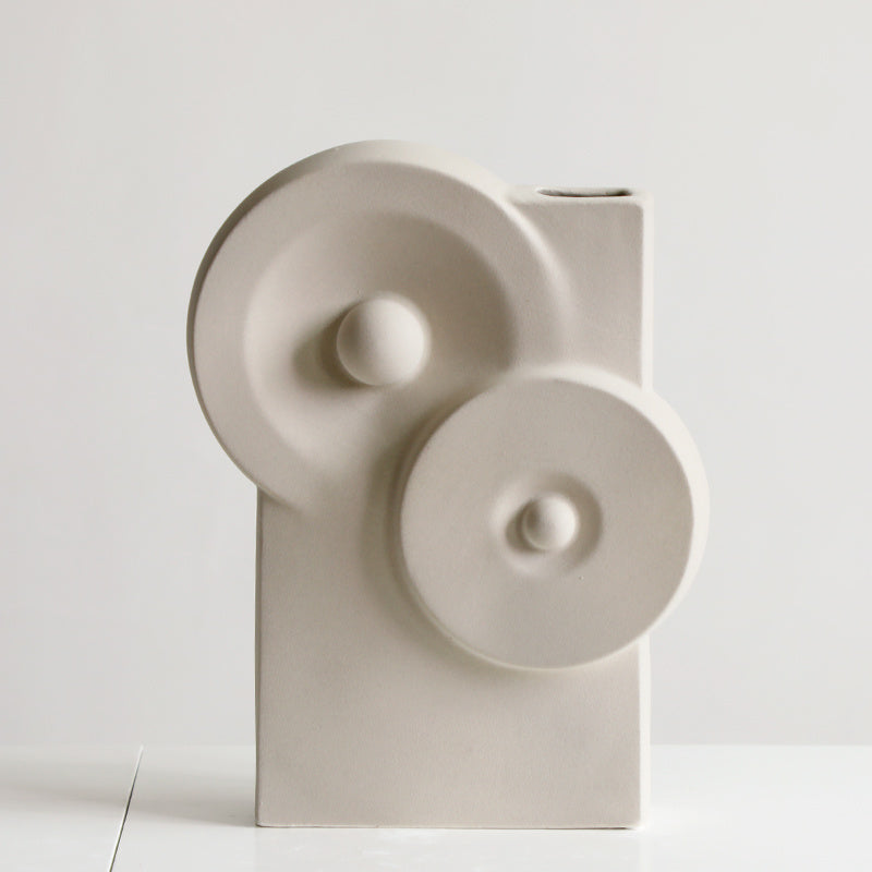 Ceramic Art Vase – Minimalist Soft Decoration for Living Room
