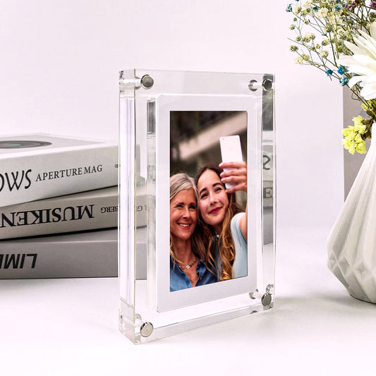 Acrylic Digital Photo Frame – Video Player with Battery & Type-C