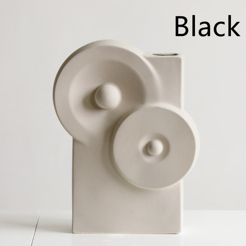 Ceramic Art Vase – Minimalist Soft Decoration for Living Room