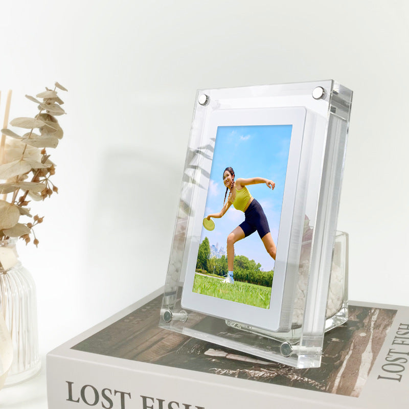 Acrylic Digital Photo Frame – Video Player with Battery & Type-C