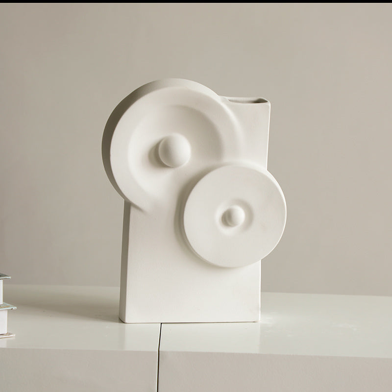 Ceramic Art Vase – Minimalist Soft Decoration for Living Room