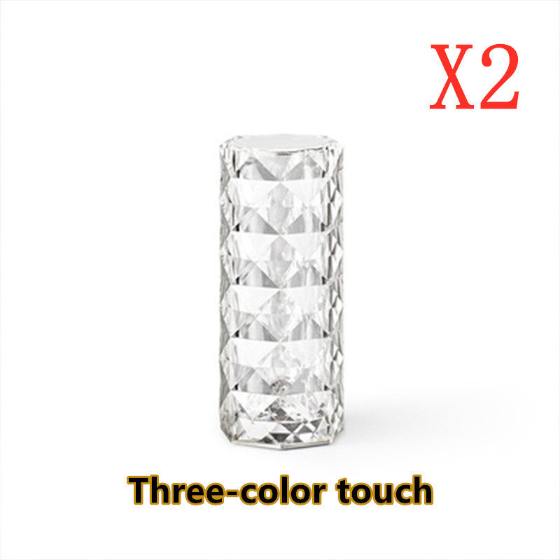 Touch Dimming Nordic Crystal Lamp | USB Diamond Night Light for Bedroom & Room Decor